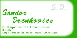 sandor drenkovics business card